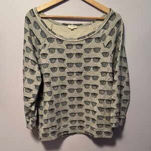 Gray Sunglasses Print Sweatshirt